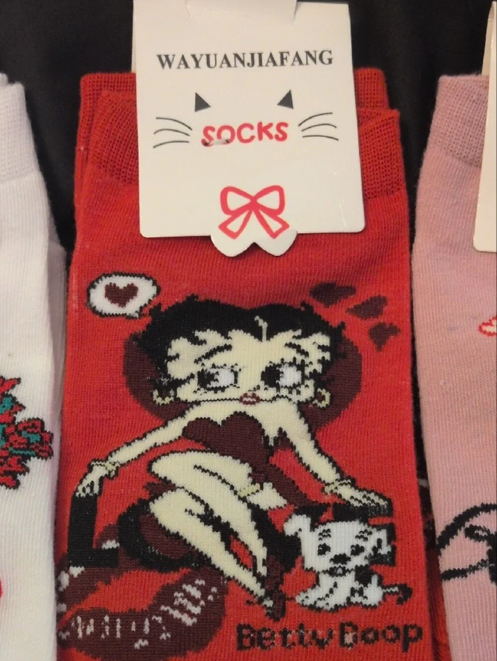 Betty Boop Women's Socks - White, Red, Pink